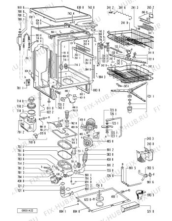Схема №1 GSF 5343 W-WS с изображением Обшивка для электропосудомоечной машины Whirlpool 481245370408