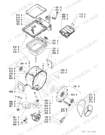 Взрыв-схема стиральной машины Whirlpool AWT 2456 - Схема узла