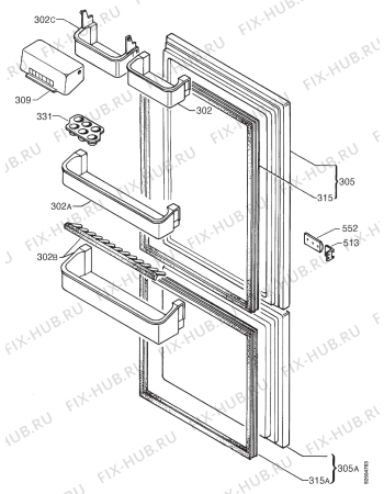 Взрыв-схема холодильника No Brand IN3315BF - Схема узла Door 003