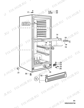 Взрыв-схема холодильника Electrolux MC300 - Схема узла C10 Cabinet