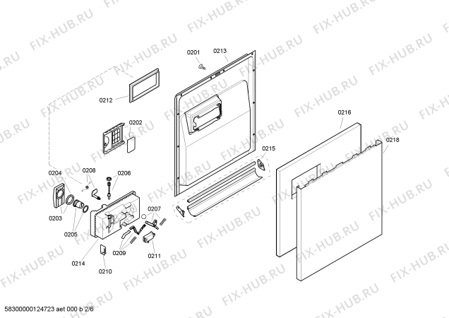 Взрыв-схема посудомоечной машины Bosch SGS45C02GB - Схема узла 02