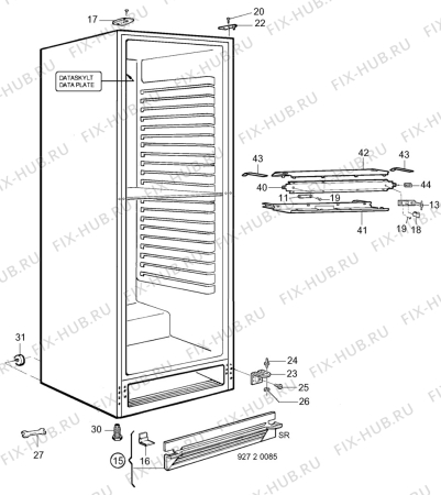 Взрыв-схема холодильника Elektro Helios KS381-4 - Схема узла C10 Cabinet