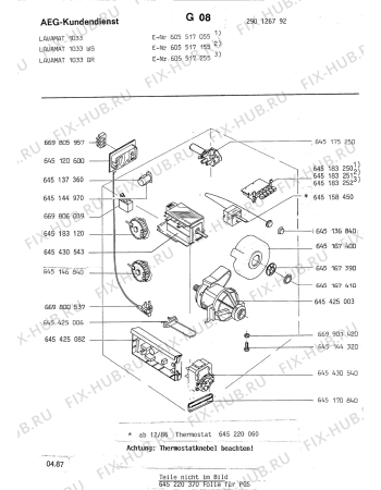 Взрыв-схема стиральной машины Aeg LAV1033 - Схема узла Electrical equipment 268