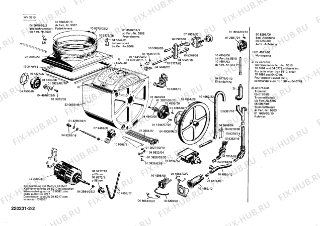 Взрыв-схема стиральной машины Siemens WV3910 SIWAMAT 391 - Схема узла 02