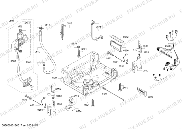 Схема №1 SMI50D44EU SilencePlus с изображением Набор кнопок для посудомойки Bosch 00615061