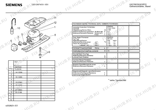 Схема №1 GS13AF4 с изображением Планка ручки для холодильника Siemens 00361209