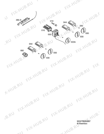 Взрыв-схема плиты (духовки) Voss Electrolux ETM22000HV FS - Схема узла Functional parts