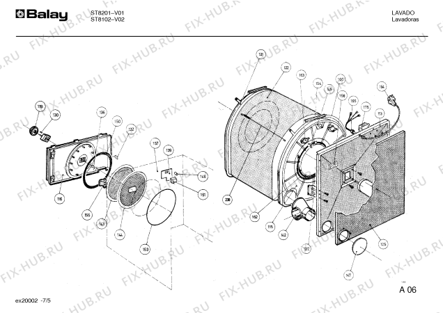 Взрыв-схема сушильной машины Balay ST8101 - Схема узла 05