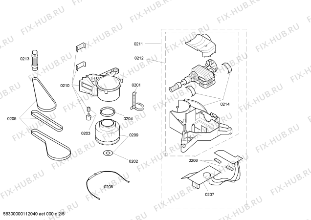 Взрыв-схема кухонного комбайна Bosch MUM7220 CONCEPT 7220 electronic - Схема узла 02