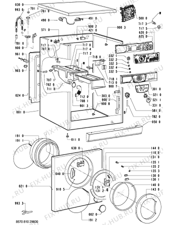 Схема №1 AWM 8103/1 с изображением Декоративная панель для стиралки Whirlpool 481245210949
