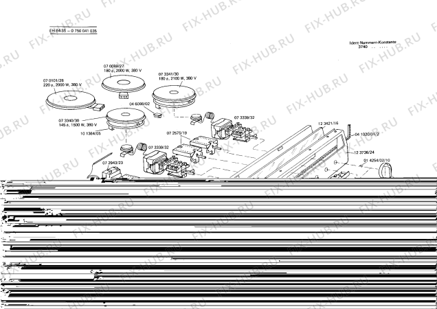 Взрыв-схема плиты (духовки) Bosch 0750041035 EH64SS - Схема узла 02