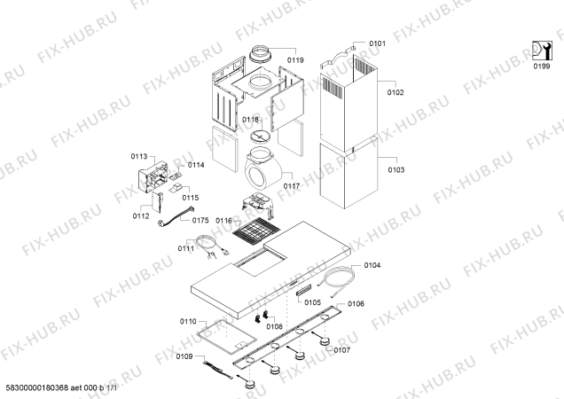 Схема №1 3BC8124XM Balay с изображением Держатель для вытяжки Bosch 00771800