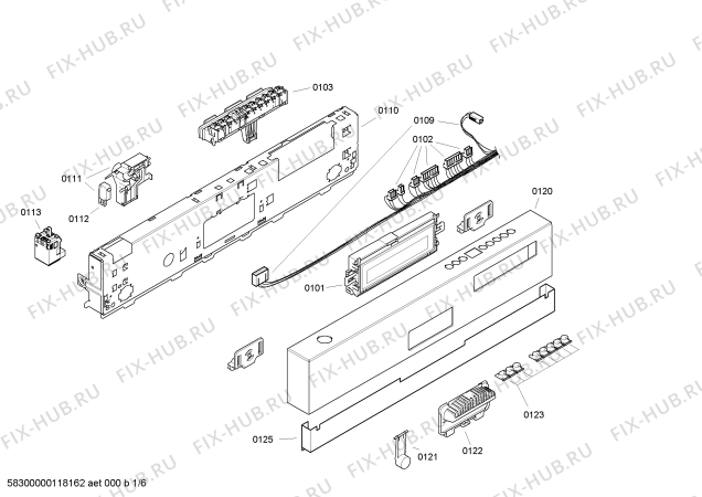 Схема №2 SHI59T05EU с изображением Передняя панель для посудомойки Bosch 00445434