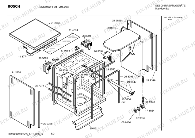 Схема №2 SGS8542FF Exclusiv с изображением Передняя панель для посудомоечной машины Bosch 00360582