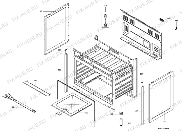 Взрыв-схема плиты (духовки) Electrolux EX49XS - Схема узла Section 2