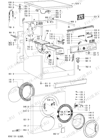 Схема №3 AWO/D 7721 с изображением Декоративная панель для стиральной машины Whirlpool 481245310771