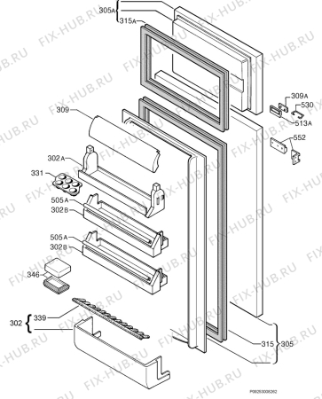 Взрыв-схема холодильника Rex FI295/2VA - Схема узла Door 003