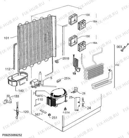 Взрыв-схема холодильника Kuppersbusch IKEF3084Z3 - Схема узла Cooling system 017