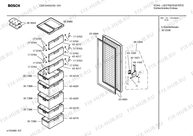 Взрыв-схема холодильника Bosch GSE34452 - Схема узла 02