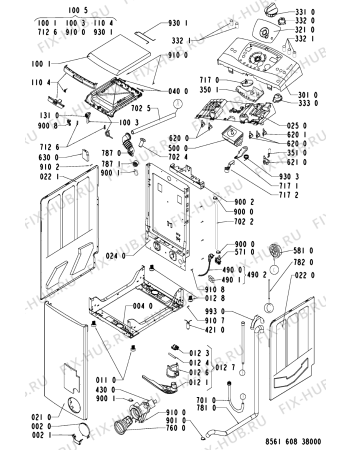 Схема №1 AWT 6084 с изображением Декоративная панель для стиральной машины Whirlpool 481245211066