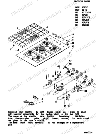 Взрыв-схема плиты (духовки) Indesit BBF40TC (F026967) - Схема узла