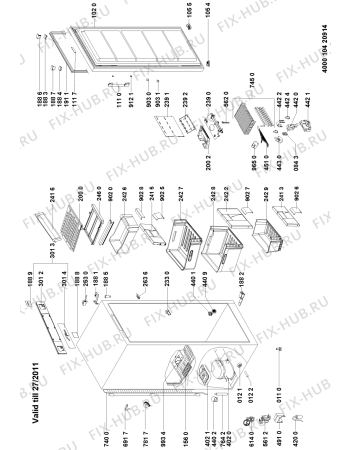 Схема №1 GKN 245 A+ NF с изображением Корпусная деталь для холодильника Whirlpool 481010390777
