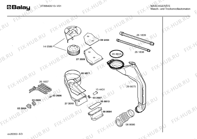 Схема №3 3TW840A с изображением Инструкция по эксплуатации для стиральной машины Bosch 00528936