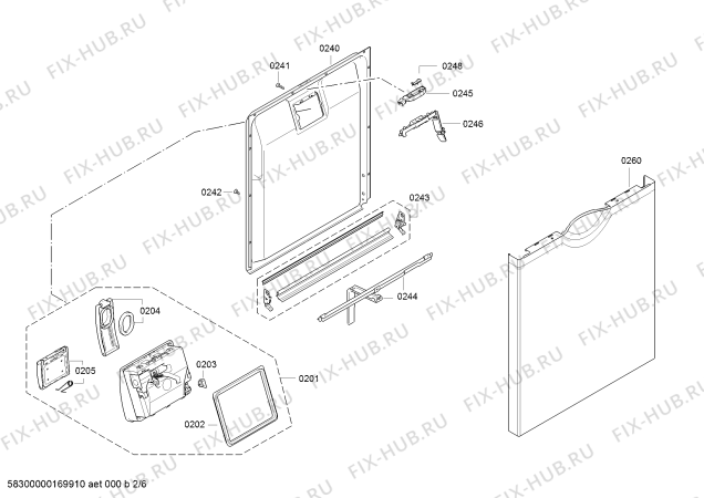 Взрыв-схема посудомоечной машины Bosch SMS58T22GB tp3 - Схема узла 02