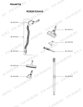 Взрыв-схема пылесоса Rowenta RO8261EA/410 - Схема узла CP005250.0P4