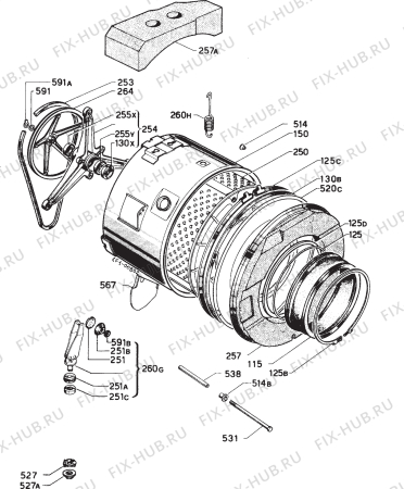 Взрыв-схема стиральной машины Zanussi LEADER JSYSTEM - Схема узла Functional parts 267