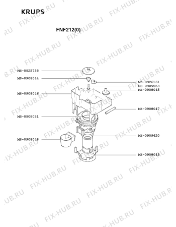 Схема №3 FNF211(0) с изображением Часть корпуса для электрокофеварки Krups MS-0926297
