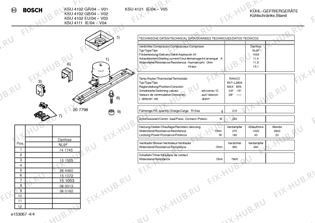 Схема №2 KS41U20IE с изображением Дверь для холодильной камеры Bosch 00232467