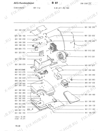 Взрыв-схема плиты (духовки) Aeg 831 V W - Схема узла Section6