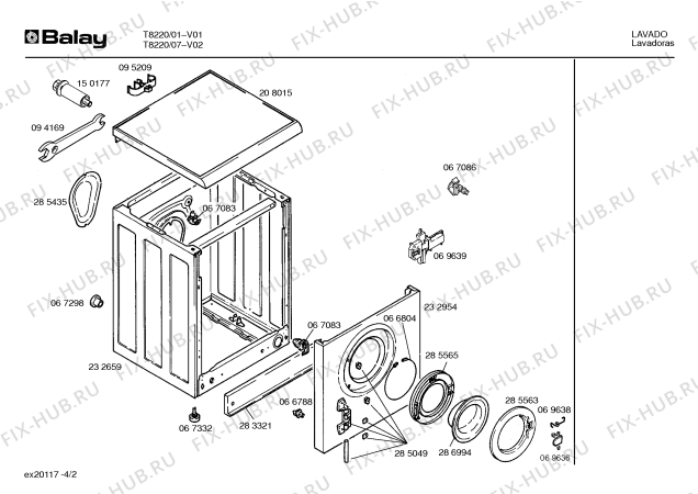 Схема №2 T8220 с изображением Кабель для стиральной машины Bosch 00209772