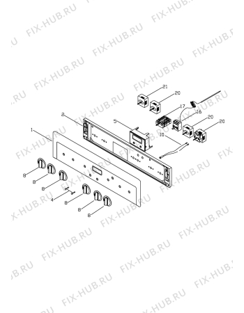 Взрыв-схема плиты (духовки) Aeg Electrolux C44006V-A - Схема узла Command panel 037