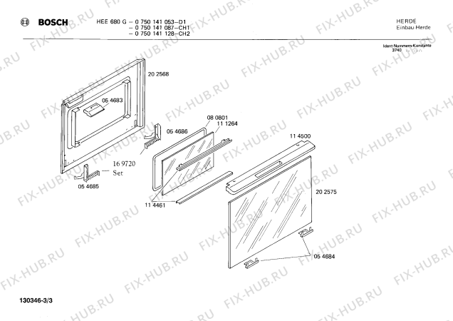 Схема №2 0750141109 HEE670S с изображением Панель для духового шкафа Bosch 00114499