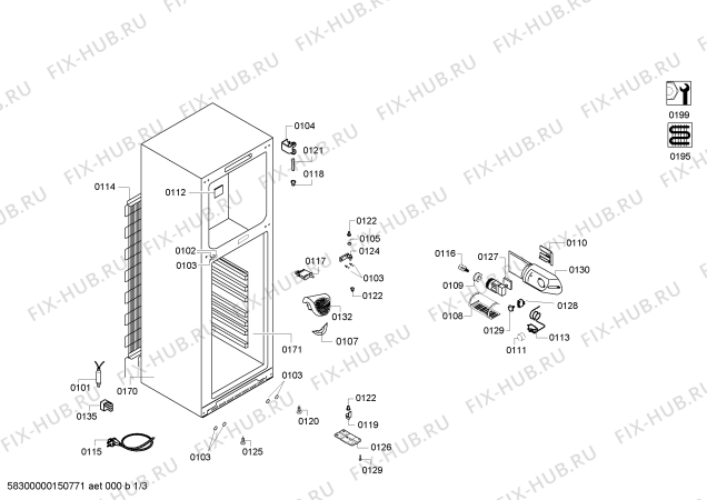 Схема №1 P1KVT2900A с изображением Дверь для холодильной камеры Bosch 00246282