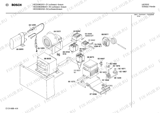 Взрыв-схема плиты (духовки) Bosch HEE6963 - Схема узла 04