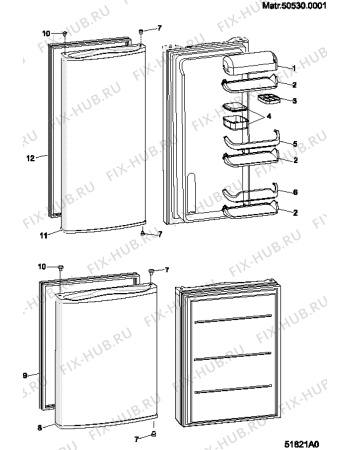 Взрыв-схема холодильника Hotpoint FFA52S (F053740) - Схема узла