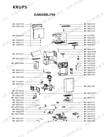 Схема №3 EA8025S2/700 с изображением Корпусная деталь для электрокофемашины Krups MS-5883894