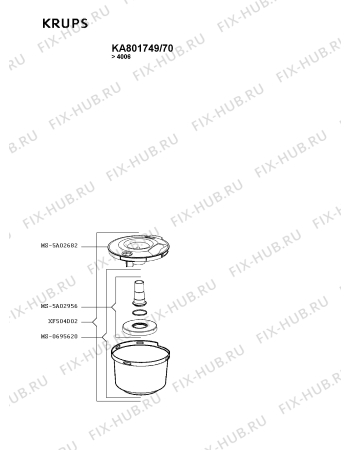 Взрыв-схема кухонного комбайна Krups KA801749/70 - Схема узла 6P003089.4P3
