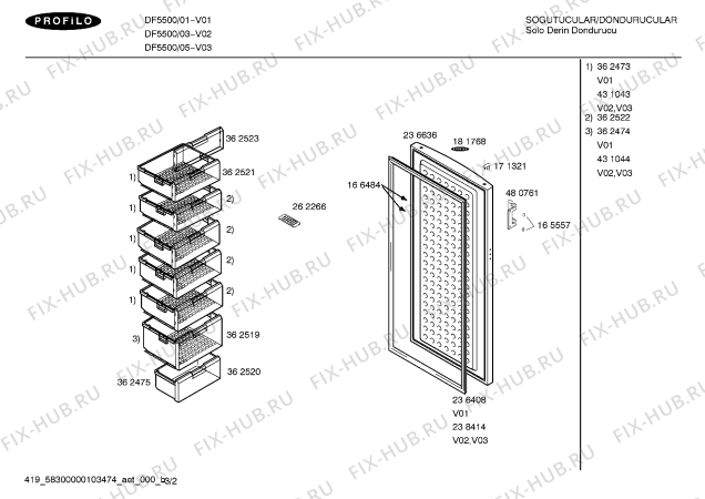 Схема №2 DF5300 с изображением Панель для холодильника Bosch 00362519