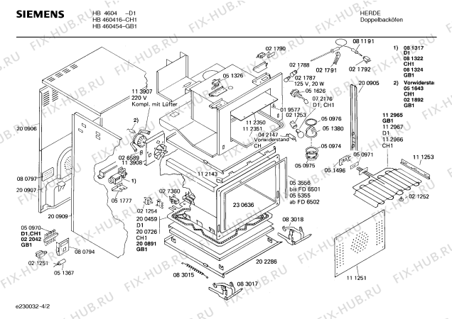 Схема №1 HB460454 с изображением Крышка для плиты (духовки) Siemens 00112350