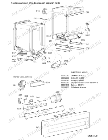 Схема №4 GS 5719 WS с изображением Обшивка для посудомойки Whirlpool 481244011384