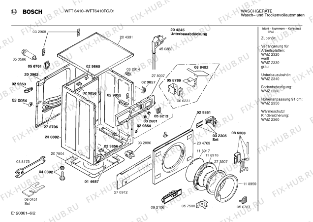 Взрыв-схема стиральной машины Bosch WFT6410FG WFT6410 - Схема узла 02