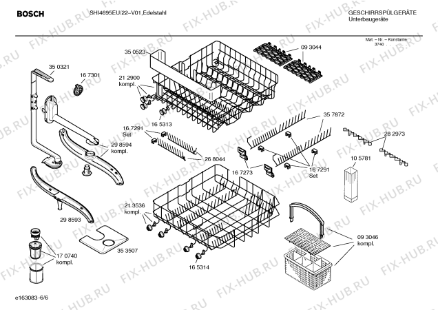 Взрыв-схема посудомоечной машины Bosch SHI4695EU Silence comfort - Схема узла 06