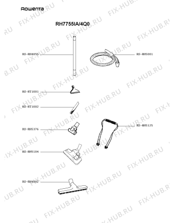 Взрыв-схема пылесоса Rowenta RH7755IA/4Q0 - Схема узла VP004132.3P2