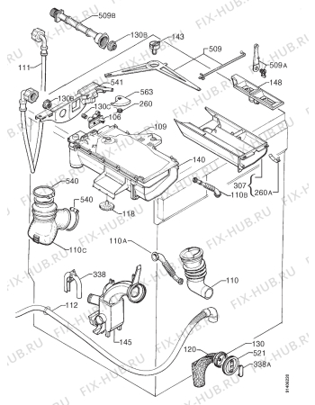 Взрыв-схема стиральной машины Electrolux EW1000I - Схема узла Hydraulic System 272