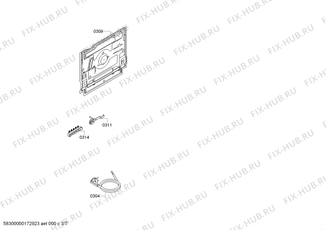 Взрыв-схема плиты (духовки) Bosch HGG223124E - Схема узла 03