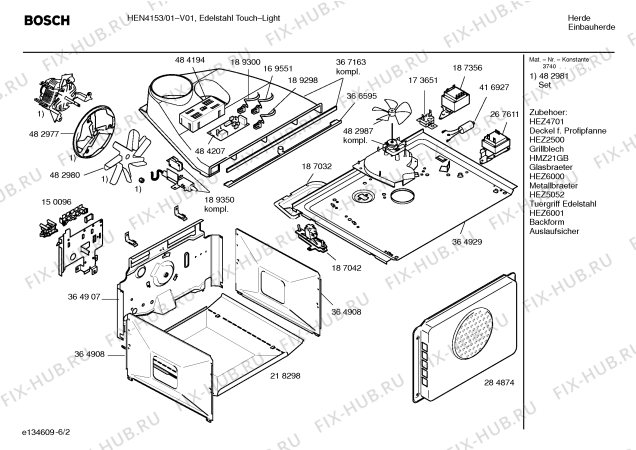 Схема №2 HEN4153 с изображением Инструкция по эксплуатации для электропечи Bosch 00583363